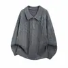 Otoño/Invierno 2026 Nuevo Suéter de Punto Trenzado con Cuello Americano Estilo Old Money para Hombre Tendencia Casual High Street
