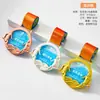 Medalla Metálica de Arena Líquida de Nuevo Estilo para Conmemoración del Día de Deportes Escolares de Otoño, Placa para Competición de Esquí, Premio de Honor para Eventos de Caminata