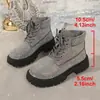 Botas Martin de Encaje Redondas con Pedrería para Mujer, Otoño 2026, Plataforma de Suela Gruesa, Completamente Cubiertas de Pedrería, Moda Europea y Americana, En Stock