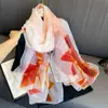 Nuevo Chal Bufanda de Protección Solar Primavera y Verano, Clásico Seda Artificial, Gasa Suave, Estilo Largo, Bufanda Chal de Moda y Versátil