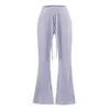 Pantalones Casuales de Tiro Bajo con Cordón Estilo Callejero Americano para Mujer, Corte Ajustado, Levanta Glúteos, Adelgazantes, de Atar, Pantalones Largos Casuales