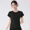 Conjunto de Ropa de Yoga para Mujer, Verano Transpirable Malla Manga Corta Shorts Anti-Exposición, Conjunto de Dos Piezas para Pilates Fitness
