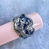 Anillo para Hombres Mayores Apertura Ajustable Estilo de Corte para Mujeres Diseño Retro de Nicho Marca de Moda Anillo de Estilo Frío Dedo Índice