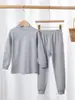 Conjunto de pijama térmico infantil outono e inverno roupas de outono calça comprida crianças estudantes algodão roupa de casa escovada atacado