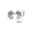 1g 14*19mm venta al por mayor de fábrica decoraciones árbol de coco tropical forma de árbol pulsera collar colgante llavero de aleación