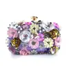 Suministro directo de fábrica Hengmei Chaozhou bolso de noche de moda para mujer bolso hecho a mano con cuentas de flores bolso para banquete boda fiesta