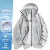 Ropa fresca de verano con protección solar para mujer, chaqueta holgada exterior de seda helada con protección UV, abrigo transpirable para la piel para hombre