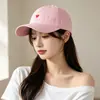 Nuevo sombrero de sol casual dulce versátil estilo coreano, gorra de béisbol fresca y linda bordada con corazón, gorra de pico para pareja