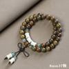 Pulsera nueva de sándalo verde estilo chino con jade Dongling, seda dorada, bambú, multicírculo, Wen Play, de mano, para mujer, placa de sándalo rojo, para jugar, pulsera de cuentas de Buda