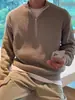 Tejidos de Punto Vintage Estilo Japonés 2024 para Hombres y Mujeres en Otoño Estilo Perezoso Ins Retro Suave Cera Jersey Media Cremallera Tejido de Punto