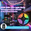 Tira de luz ambiental 5050RGB transfronteriza, alimentada por USB, control remoto de 20 teclas alimentado por batería, control de sonido musical colorido