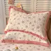 Fronhas Quiltadas Espessadas de Algodão Puro Estilo Ins, um Par de Capas para Almofada 40X60 Algodão Integral, Capas Ampliadas para Núcleo de Almofada 50X80, Item Único
