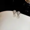 Colar de Pérolas Personalizado Estilo Coreano Atacado Conjunto de Brincos da Moda Galvanizados em Liga Acessórios de Noiva Corrente para Suéter para Mulheres