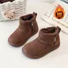 Botas de Neve Infantis da Moda para Meninas Sapatos de Algodão 2026 Outono/Inverno Novo Estilo Coreano Confortáveis Com Plus Veludo Versátil Meia-Idade Botas de Algodão