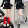 Outono e inverno meias japonesas quentes para as pernas JK Natal Ano Novo Lolita cor sólida listra vertical meias de malha para as pernas