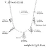 Azucarero Cubo 5A Circonita Pulpo Estrella de Mar Estilo Playa Multiaccesorio Collar DIY Joyería de Acero Inoxidable Cadena Versátil para Clavícula