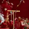 Pendientes de Árbol de Navidad Tridimensionales, Pendientes de Navidad Dulces y Lindos, Pendientes de Regalo de Año Nuevo, Clips para Orejas sin Perforar para Mujer, Venta al por Mayor