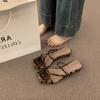 Chanclas Negras de Tacón Grueso para Mujer, Calzado de Exterior, Nuevos Sandalias de Tira de Dedo Estilo Verano 2026, Zapatos de Dedos Separados, Sandalias