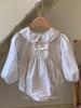 Ropa para Niños Jenny 26 Otoño Bebé Lindo Pelele con Cuello de Muñeca para Niñas Atuendo Retro Floral para Gatear para Salidas