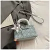 Bolso Pequeño para Mujer 2025 Nuevo Versátil Bolso Cruzado con Cadena Bolso de Mano Salida Bolso Pequeño Moderno Incrustado de Diamantes Bolso de la Princesa Diana de Moda