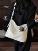 Bolsa de ombro feminina retrô moderna de alta qualidade, bolsa transversal versátil simples versão coreana, bolsa tote com textura de couro encerado a óleo