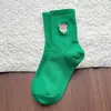 Calcetines Rojos para Mujer, Calcetines de Media Pantorrilla para Otoño e Invierno Navidad, Absorbentes de Sudor, Antiolor, Bordado de Dibujos Animados, Estilo a Juego para Parejas, Calcetines Cálidos de Algodón al por Mayor