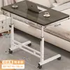 Mesita de noche para dormitorio, uso doméstico, escritorio para estudiante, mesa pequeña simple móvil, altura fácil de ajustar, escritorio perezoso para computadora de dormitorio
