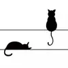 Adesivos de Desenho Gato Varanda Traseira Porta de Vidro Cozinha Porta de Correr Adesivos Decoração de Janela Adesivos de Parede Removíveis