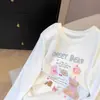 Camiseta de manga larga 100% algodón para mujer, talla grande, corte holgado, adelgazante, top único y muy elegante, estilo fino para primavera y otoño, estilo ins