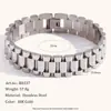 Pulsera de reloj estilo hip hop de gran venta, joyería de nicho, diseño de moda, acero inoxidable chapado en 18 quilates, accesorio punk de moda.
