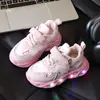 Nuevos Tenis con Luces para Niñas 2024, Moda Estilo Coreano, Velcro, Suela Suave, Zapatos para Bebé