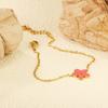 Accesorios de Comercio Exterior Japonés y Coreano, Collar Dulce de Niña Moderno y Exquisito, Pulsera Transfronteriza de Esmalte de Flor de Cerezo para Mujer