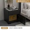 Mesa de Cabeceira Inteligente com Cofre, Armário de Armazenamento Moderno Simples para Quarto de Casa, Multifuncional, Luxo Leve, Sensação de Alto Padrão