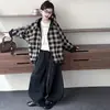 Roupas Infantis Estilo Coreano Outono Novidades Meninas Nicho Dupla Face Vestível com Capuz Jaqueta Casual Conjunto Retrô Jeans
