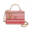 Bolso de Mano Texturizado de Alta Calidad para Mujer, Estilo Playa Verano 2026, Bolso Cruzado con Cadena de Textura Tejida