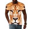 Moda de Verano las Nuevas Camisetas para Hombre con Gráfico de León Animal Casu