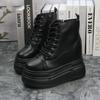 Maillard 10-14cm Tacones Altos Zapatos de Algodón con Forro de Felpa para Mujer Otoño e Invierno Nuevos Botas Martin de Altura Interior Zapatos Pequeños para Mujer