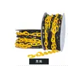 Cadena de advertencia de plástico de 6 mm, amarilla, negra, roja, blanca, cadena de protección, cadena de cono de seguridad para carretera, cadena de aislamiento, cadena de advertencia, suministro directo de fábrica