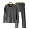 Roupa Térmica Feminina de Seda e Caxemira Conjunto Feminino Tecido Dupla Face de Lã Escovada Feminino Masculino Roupas de Outono Calças de Outono Fabricante Atacado