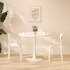 Mesa redonda de balcón blanca de estilo nórdico, moderna, para discusiones, juego de mesa y sillas para cafeterías de té con leche y café, mesa de comedor tulipán