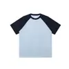 Camiseta raglán de peso pesado AG260 g, a juego de colores, guía de llegada, algodón peinado, manga corta, algodón estampado, camiseta corta de algodón