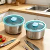 Caja de Acero Inoxidable con Tapa, Recipiente para Conservar Fresco, Caja de Almacenamiento de Alimentos, Caja Sellada para Conservar Frutas, Caja de Almacenamiento para Refrigerador, Recipiente Sellado para Conservar Fresco