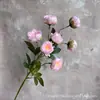 Flor Artificial de Peônia com Núcleo Revestido 7 Cabeças Decoração de Teto de Casamento Flor Falsa Peônia Pequena Exquisita Nórdica de Chão para Sala de Estar