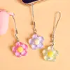 Colgante para Teléfono Móvil con Forma de Flor Transparente de Cinco Pétalos Llavero Flor de Resina Colgante Decorativo para Bolsa de Auriculares AirPods