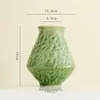 Vaso de Cerâmica Verde Retrô Shumen com Design Único para Sala de Estar e Mesa de Jantar, Ornamento para Arranjo de Flores Hidropônicas, Decoração para Casa