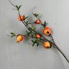 Frutas de Granada Artificiales Adornos Decorativos para Sala de Estar, Mesa de Comedor, Recibidor; Ramas de Frutas de Caqui Falsas; Arreglo Floral Decorativo