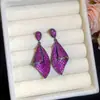 Pendientes vintage de estilo europeo súper brillantes de circón para mujer, lujo ligero, artesanía de alta gama, moda nicho, pendientes elegantes al por mayor