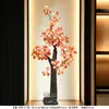 Adorno de Jarrón Cerámico Árbol de la Suerte, Nuevo Estilo Chino para Sala de Estar, Gabinete de Vino, Entrada, Nicho, Decoración de Armario Alto