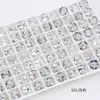 Rhinestones para Uñas Flor de Hielo Blanca Cristal Dongzhou, Rhinestones Ovalados y Cuadrados con Base de Punta, Rhinestones Deslumbrantes de Hielo Triturado, Rhinestones Portátiles para Uñas