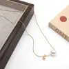 26 Modelos Nuevos de Cadena de Clavícula de Perla Única, Collar Versátil y Elegante con Colgante de Diamante, Collar con Colgante Minimalista de Diseño de Nicho para Mujeres